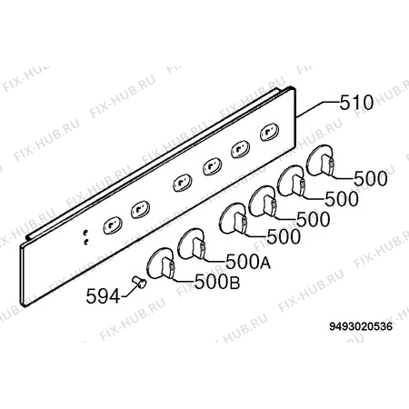 Взрыв-схема плиты (духовки) Zanussi ZHN725X - Схема узла Command panel 037